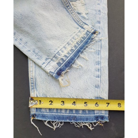 Zara Destroyed Graffitti Jeans 32 x 24 Loose Crop Unisex? Mens Womens - Picture 6 of 12